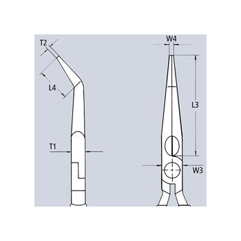 Knipex klešta špic kriva sa bočnim sečenjem 160mm 25 25 160-3