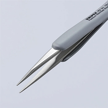 Knipex precizna pinceta sa gumenim ručkama ESD špicasta 123mm 92 21 10 ESD-3
