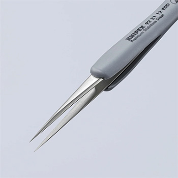 Knipex precizna pinceta sa gumenim ručkama ESD špicasta 112mm 92 21 12 ESD-3