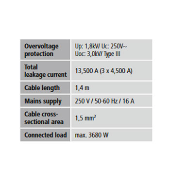 Produžni kabl sa 6 utičnica, individualno ON/OFF, prenaponska zaštita 121946-3