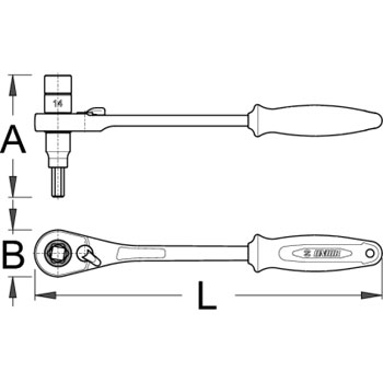 Unior čegrtaljka sa nasadnim ključem 14 mm i imbus ključem 8 mm 1621/1ABI 616288-1