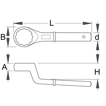 Unior ključ okasti jednostrani, savijeni 70mm 178/2 620832-1