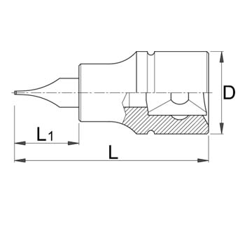 Unior ključ nasadni sa pljosnatim vrhom 0.8 x 4 mm prihvat 1/4 187/2SL 607895-1