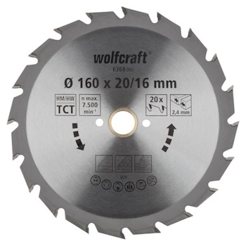 Wolfcraft kružna testera za ručne cirkulare HM ø160x20x2.4mm 6368000