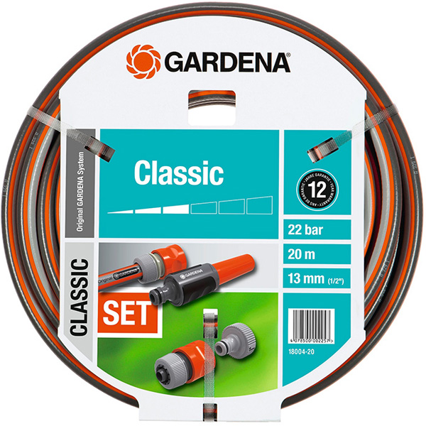 Gardena baštensko crevo 20m sa nastavcima i prskalicom u setu GA 18004-20 Gardena baštensko crevo 20m sa nastavcima i prskalicom u setu GA 18004-20