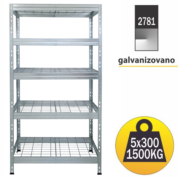 Metalna žičana polica 180x90x45cm 5x300kg Metalna žičana polica 180x90x45cm 5x300kg