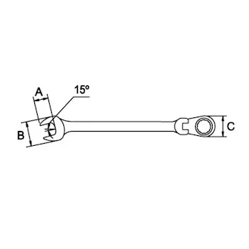 EGA Master ključ viljuškasto-okasti sa čegrtaljkom 30mm 61582-1