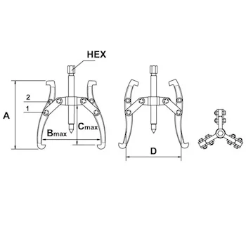 EGA Master radapciger sa okretnim kracima 340mm 62575-1