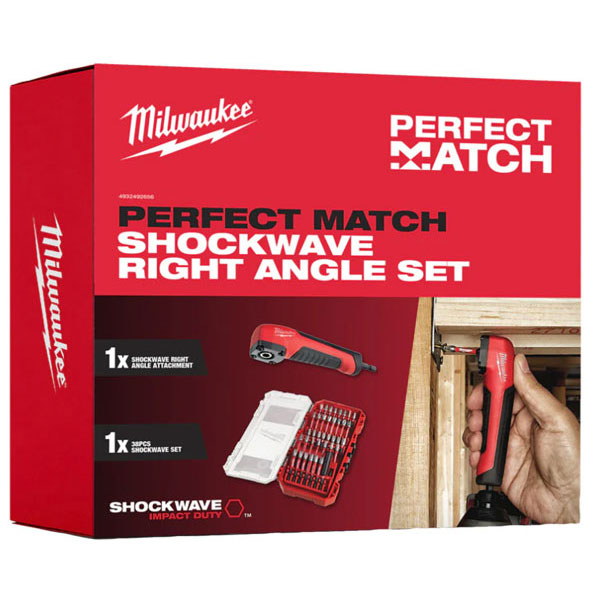 Milwaukee ugaoni adapter Shockwave + set bitova 48 kom. 4932492656