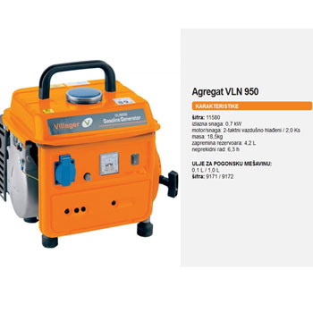 Villager benzinski agregat 0.7KW VLN 950 Villager benzinski agregat 0.7KW VLN 950