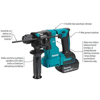 Makita akumulatorska čekić bušilica DHR183Z-4