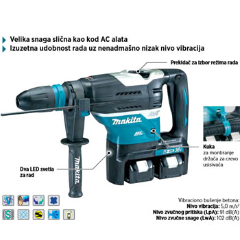 Makita akumulatorska bušilica-čekić SDS Max DHR400ZK-3