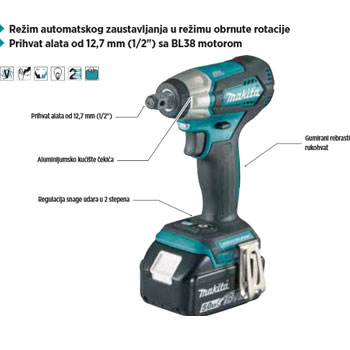 Makita akumulatorski udarni odvijač DTW181RTJ Makita akumulatorski udarni odvijač DTW181RTJ