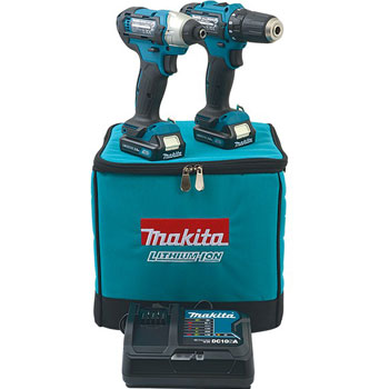 Makita aku set odvijača (DF331D + TD110D) 2,0 Ah u torbi sa dve baterije i punjačem CLX201SA-1