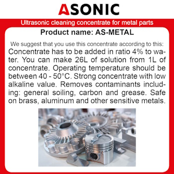 Asonic ultrazvučni koncentrat za čišćenje 5l AS-METAL-5 Asonic ultrazvučni koncentrat za čišćenje 5l AS-METAL-5
