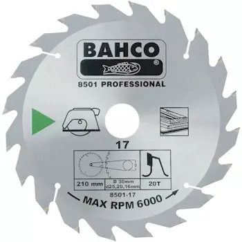 Bahco cirkularni list za drvo sa karbidnim zubima 190x30mm 20 zuba 8501-15-16NC Bahco cirkularni list za drvo sa karbidnim zubima 190x30mm 20 zuba 8501-15-16NC