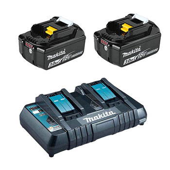  Makita set 9 (2 x BL1830B + dupli punjač DC18RD) 