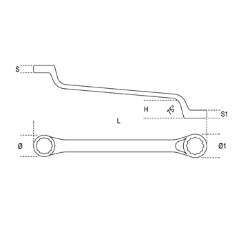 Beta ključ okasti 25x28mm 90 25x28-1