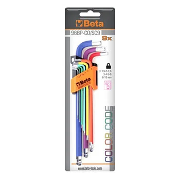 Beta ključevi u boji imbus dugi sa glavom 1.5-10mm 9 kom 96BP-CO/SC9-1