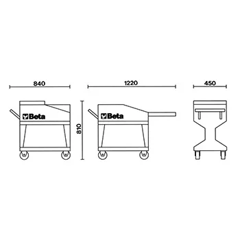 Beta kolica za alat sa policom Tank C25-3