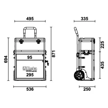 Beta metalna kolica za alat sa dva modula 1-2 C41S-2