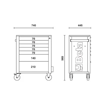Beta kolica za alat sa 7 fioka RSC24A/7 Beta kolica za alat sa 7 fioka RSC24A/7