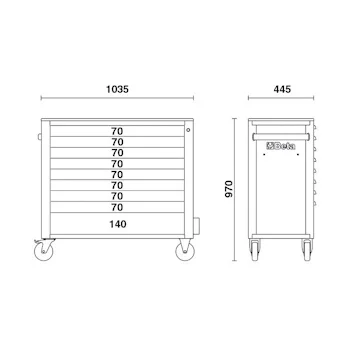Beta kolica za alat sa 9 fioka RSC24AXL/9-A-1