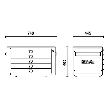 Beta sanduk za alate sa 5 fioka RSC23T-1