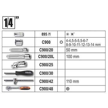 Beta set alata od 163 dela u aluminijumskom koferu 2056E/I-20-3