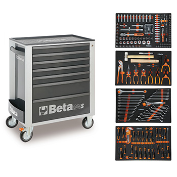 Beta Easy profesionalni set alata od 240 delova u sivim kolicima sa 7 fioka 2400S-G7/E-S Easy