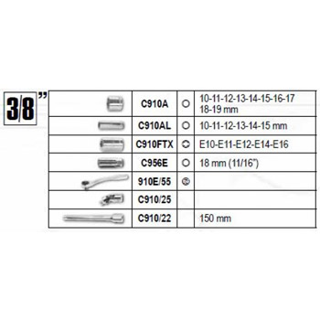 Beta set nasadnih ključeva sa bitovima 1/4” + 3/8” + 1/2” (set 170 delova) 903E/C170-2