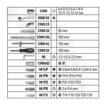Beta set nasadnih ključeva 4-14mm sa bitovima (set 42 dela) 903E/C42 Beta set nasadnih ključeva 4-14mm sa bitovima (set 42 dela) 903E/C42