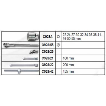 Beta set nasadnih ključeva 3/4” šestougaoni 22-55mm (set 17 delova) 928E/C17-1