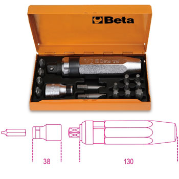 Beta udarni odvijač sa 14 nastavka i adapterom 1295/C14 Beta udarni odvijač sa 14 nastavka i adapterom 1295/C14