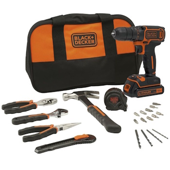 Black&Decker aku bušilica + set torba BDCDC18HTSA-QW