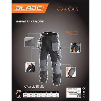 Blade pantalone radne sive BWP-01-4