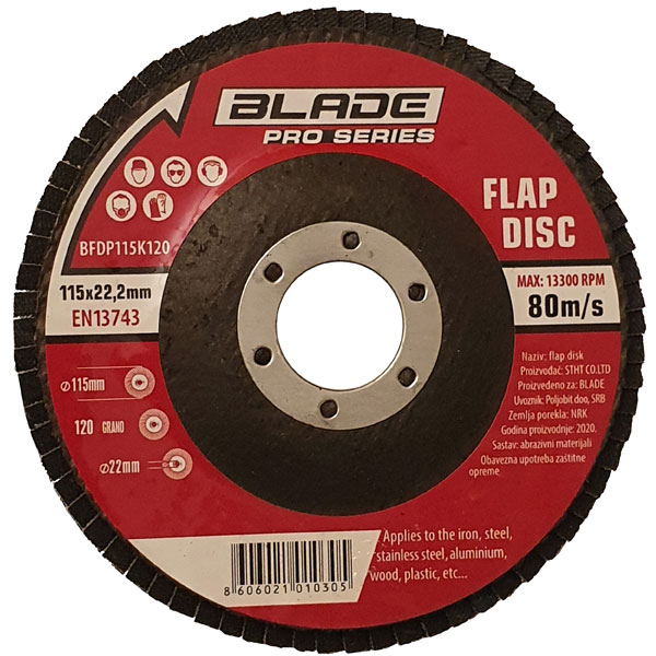 Blade flap disk PREMIUM fi 115mm K120 BFDP115K120 Blade flap disk PREMIUM fi 115mm K120 BFDP115K120