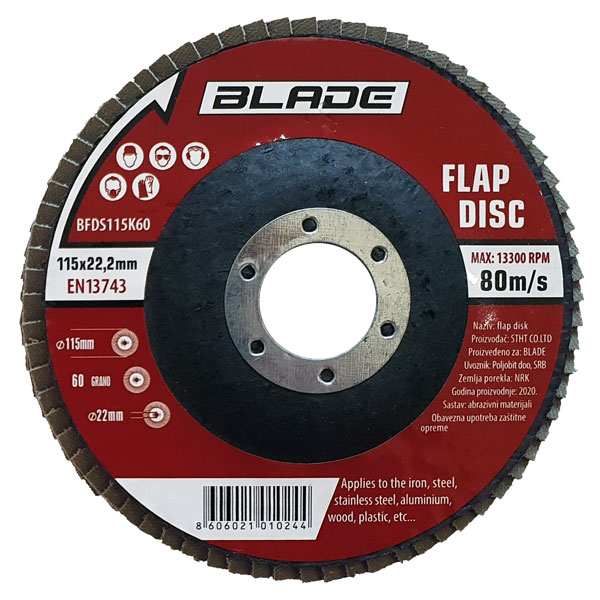 Blade flap disk STANDARD fi 115mm K40 BFDS115K40 Blade flap disk STANDARD fi 115mm K40 BFDS115K40