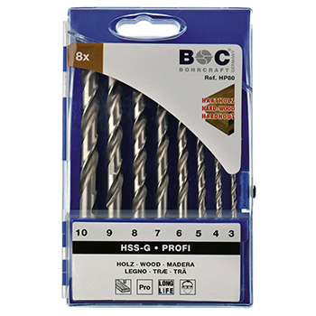 Bohrcraft set burgija za drvo HSS-G Ø3-10mm 8kom. HP80 31101430008 Bohrcraft set burgija za drvo HSS-G Ø3-10mm 8kom. HP80 31101430008