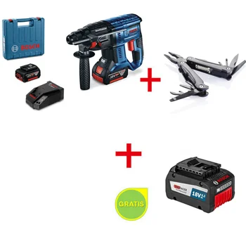 Bosch akumulatorski elektro-pneumatski čekić-bušilica GBH 180-Li + SwissPeak višenamenski alat + POKLON Akumulator 18V EneRACER 6,3 Ah 0615990L01 Bosch akumulatorski elektro-pneumatski čekić-bušilica GBH 180-Li + SwissPeak višenamenski alat + POKLON Akumulator 18V EneRACER 6,3 Ah 0615990L01