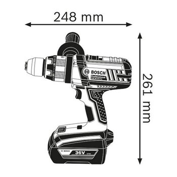 Bosch akumulatorska vibraciona bušilica-odvrtač GSB 36 VE-2-LI Professional 06019C1100-1