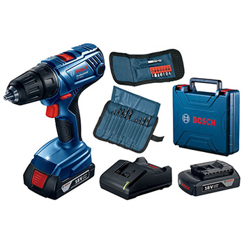 Bosch akumulatorska bušilica-odvrtač GSR 180-Li 18V 2x2,0Ah u koferu + 23-delni set pribora 06019F810A