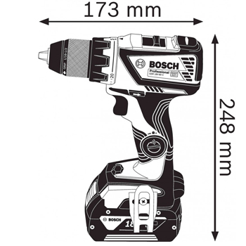 Bosch akumulatorska bušilica odvrtač GSR 18V-60 C Professional Solo 06019G1102 -1