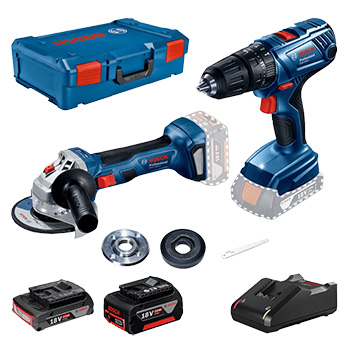 Bosch set akumulatorskih alata - akumulatorska ugaona brusilica GWS 180-LI Professional + akumulatorska udarna bušilica-odvrtač GSB 180-LI Professional 0615990M36