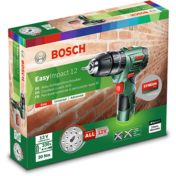 Bosch akumulatorska dvobrzinska vibraciona bušilica-odvrtač litijum-jonska EasyImpact 12 060398390N - bez baterije i punjača Bosch akumulatorska dvobrzinska vibraciona bušilica-odvrtač litijum-jonska EasyImpact 12 060398390N - bez baterije i punjača
