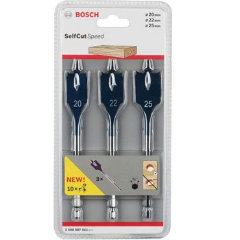 Bosch 3-delni set pljosnatih burgija za glodanje 2608587011 Bosch 3-delni set pljosnatih burgija za glodanje 2608587011