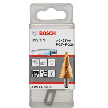Bosch stepenasta HSS TiN burgija,prihvat sa 3 površine 2608587435 Bosch stepenasta HSS TiN burgija,prihvat sa 3 površine 2608587435
