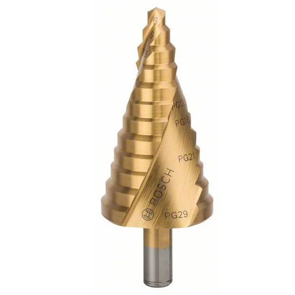 Bosch stepenasta HSS TiN burgija,prihvat sa 3 površine 2608587435 Bosch stepenasta HSS TiN burgija,prihvat sa 3 površine 2608587435