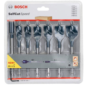Bosch 7-delni set pljosnatih burgija Self Cut Speed 2608587009 Bosch 7-delni set pljosnatih burgija Self Cut Speed 2608587009