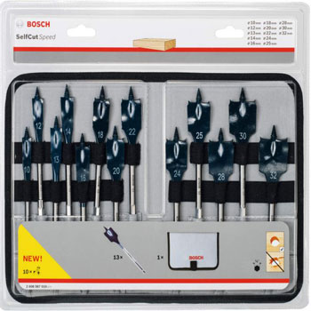 Bosch 13-delni set pljosnatih burgija Self Cut Speed 2608587010 Bosch 13-delni set pljosnatih burgija Self Cut Speed 2608587010